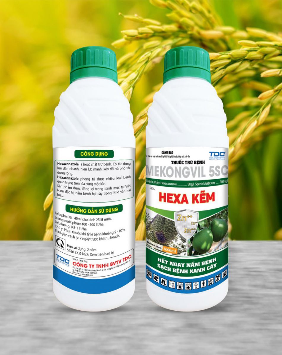 MEKONGVIL 5SC HEXA KẼM 1 lít ( Hexaconazole : 50g/l + Specical Additives :  950 g/l )