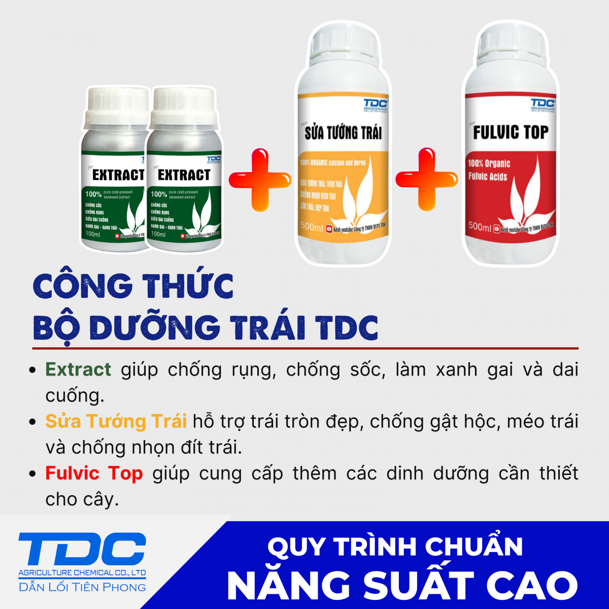 Công thức bộ dưỡng trái  TDC