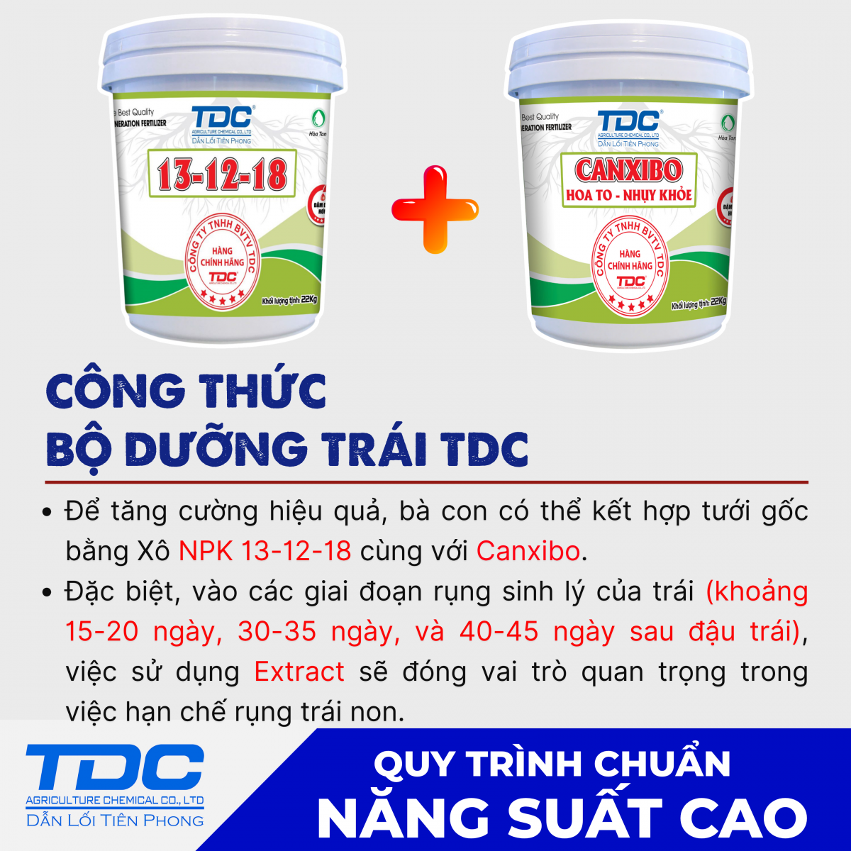 Công thức xô 13-12-18 và canxibo TDC