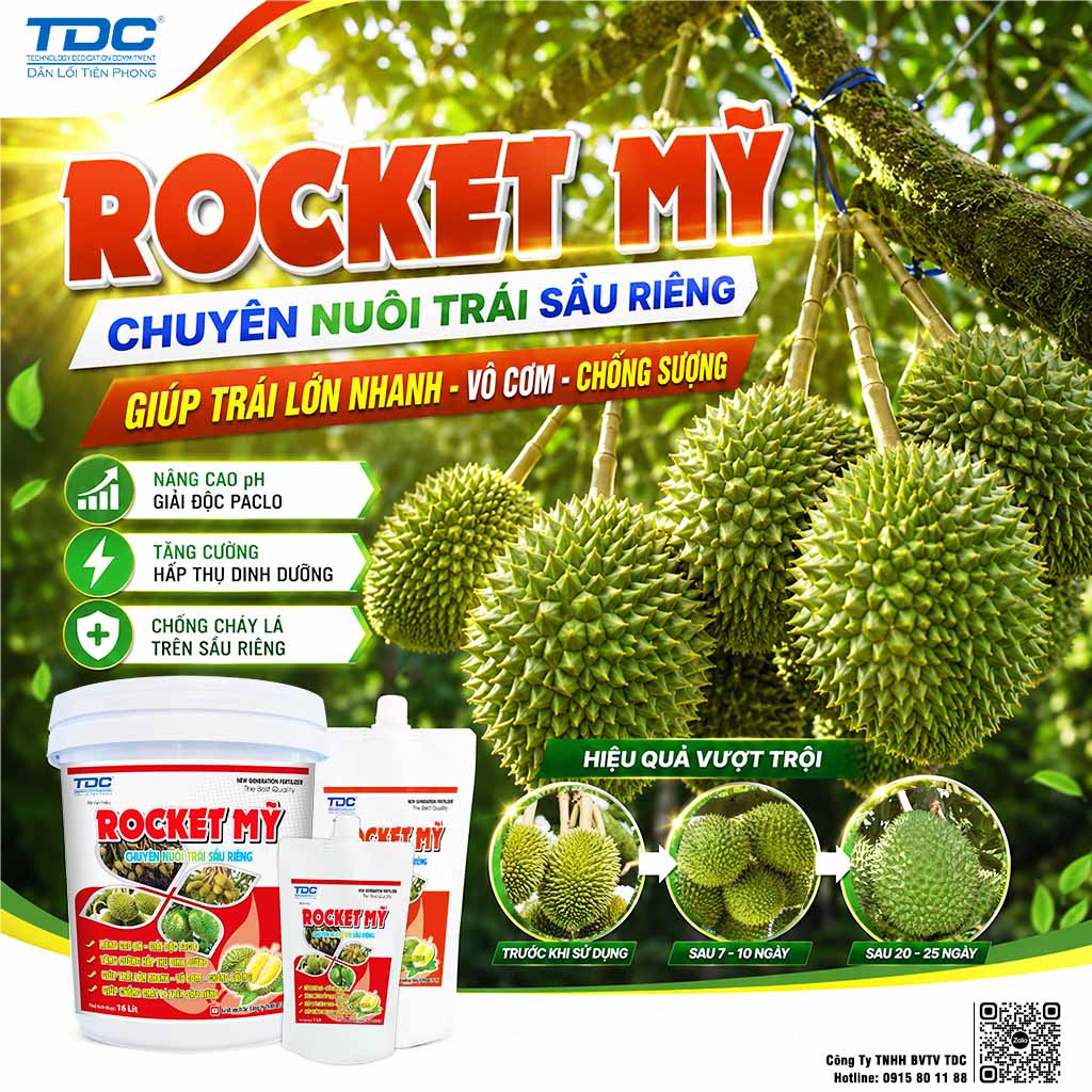 sản phẩm rocket mỹ chuyên nuôi trái sầu riêng